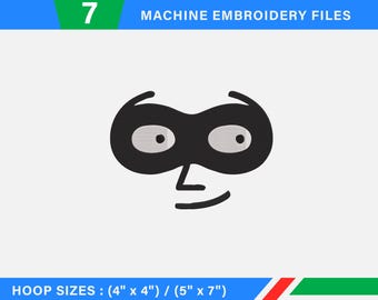 Smiling Superhero Mask Machine Embroidery Design (Digital Download)