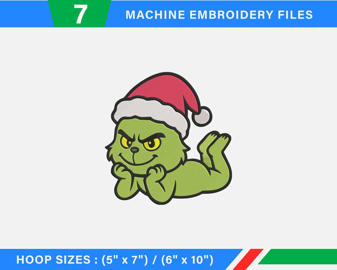 Baby Grinch Machine Embroidery Design – Christmas Embroidery (instant ...
