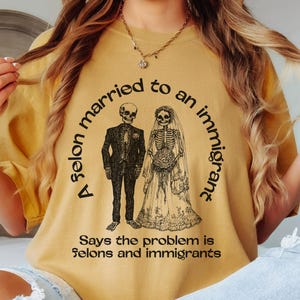A Felon Married To An Immigrant Says The Problem Is Felons And Immigrants, pro-diversity, Anti-Ice, Activist T Shirt. Comfort Colors