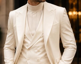 Men Wedding Suits Groomsmen Tuxedo 3 Piece Suits Men Slim Fit Dinner Suits Men Wedding Outfit