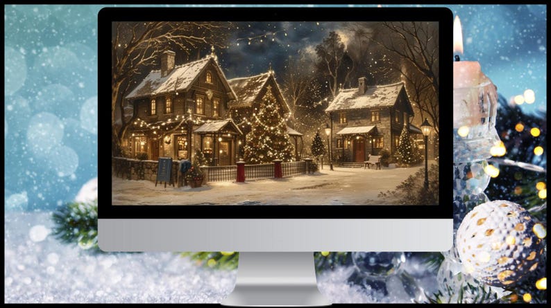 Christmas Village Wallpapers for PC | Printable Wall Art & Christmas ...