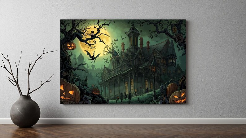 Haunted Gothic Halloween Wallpaper Bundle | Dark Witches, Pumpkins