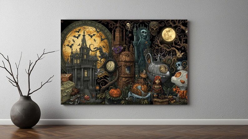 Haunted Gothic Halloween Wallpaper Bundle | Dark Witches, Pumpkins