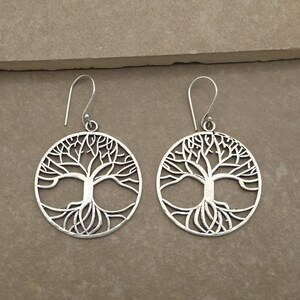 Baum des Lebens Messing Ohrringe - Boho spiritueller baumeln Schmuck, Symbolische Natur inspirierte Ohrringe
