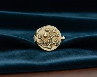 Vintage ronde medaillonhanger, antiek gouden foto medaillon, messing aandenken medaillon ketting, geheugen medaillon charme, handgemaakte sieraden cadeau