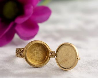 Pentagramring, gifdoosring, gotische statementring, vintage goudkleurige ring, Witchy-sieraden, unieke boho-ring