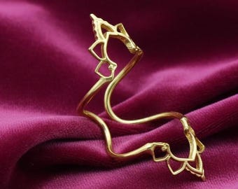Abstracte hart gouden ring, verstelbare open draadring, handgemaakte moderne statement ring voor vrouwen, minimalistische artistieke sieraden, cadeau voor haar