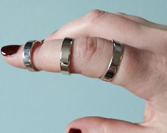 Anillo de armadura de plata ajustable para el dedo: joyería gótica punk, anillo para aliviar el dolor de artritis.