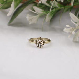 Brass Floral Statement Ring for Women, Adjustable Boho Brass Ring, Unique Handmade Nature Inspired Jewelry, Gift for Her, Bohemian Style