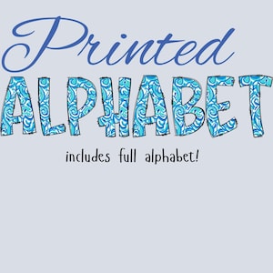 Blue Pattern Alphabet PNG | Complete Digital A–Z Letters | Printable Sublimation Font Clipart for Crafts & Scrapbooking