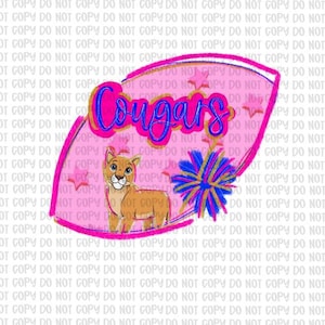 cougars  PNG | Cute School Mascot Sublimation Design | Spirit Wear Digital Download for Shirts, Tumblers & Decals
