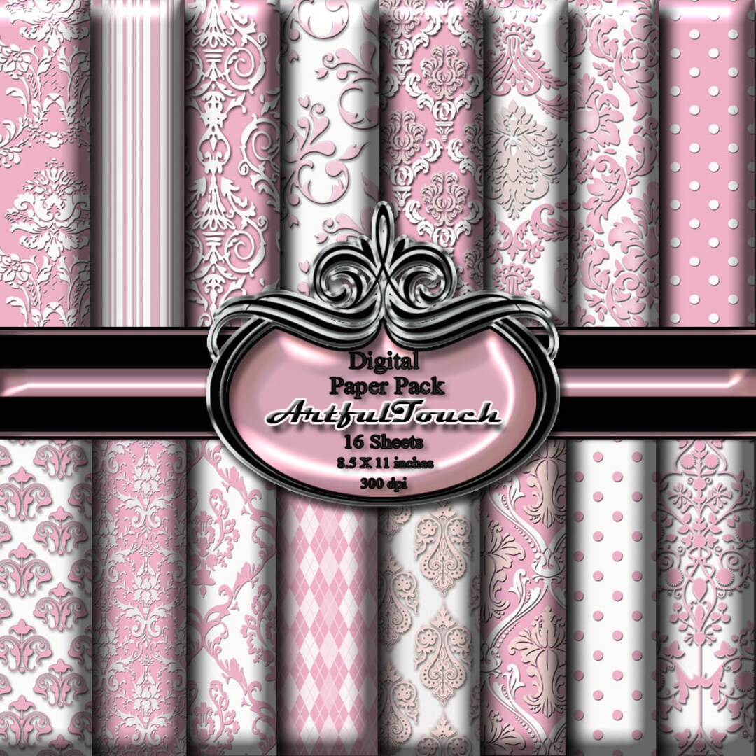 Digital Pink Floral Paper Pink Floral Backgrounds Pink Flower Patterns ...