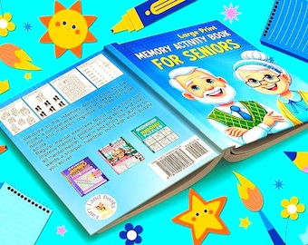Livro de atividades de memória com letras grandes para idosos, jogos de raciocínio (padrão em PDF)