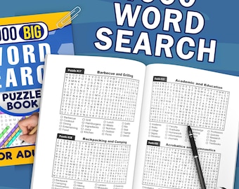 Książka z 4000 łamigłówkami do wyszukiwania słów, gry logiczne z dużym drukiem (do pobrania w formacie PDF)
