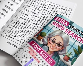 Książka z łamigłówkami do wyszukiwania słów w dużym druku dla seniorów – łatwe do czytania gry umysłowe (PDF)