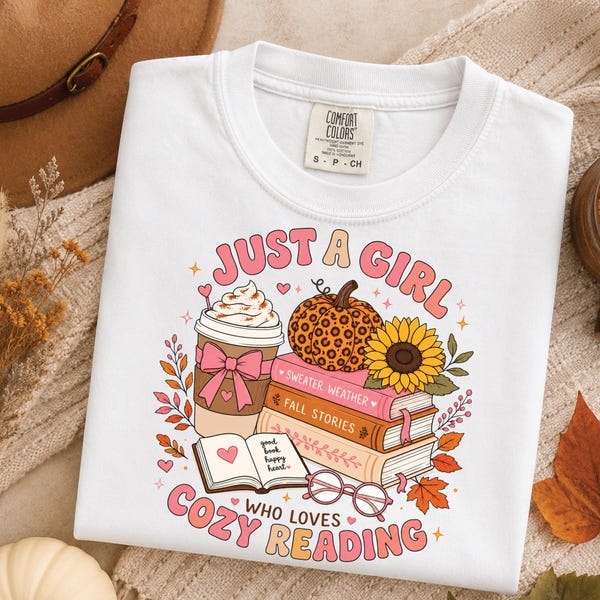 Comfort Colors Fall Ghost Shirt Cute Reading Book Leopard Bow Floral Autumn Cottagecore Halloween Spooky Season Women Aesthetic