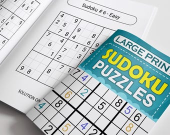 Großdruck Sudoku Rätsel Buch – Einfach bis Schwierig, Gehirntraining (PDF Download)