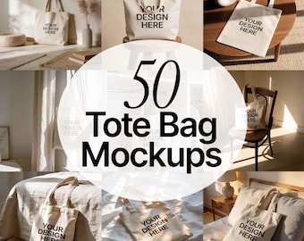 PSD Templates für 50 Tote Bag Mockup Bundle