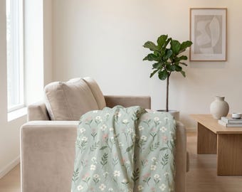 Gemütliche weiße Decke Mockup, minimale Sofa-Szene mit neutralen Tönen, modernes Wohnzimmer Interieur PSD