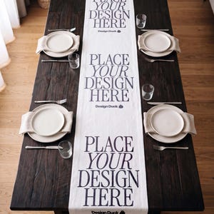 Table Runner Mockup Textile Fabric PSD Template