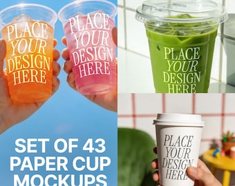 43 Papierkaffeetassen Mockup Bundle PSD