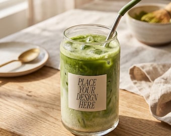 Iced Matcha Latte Mockup - PSD (Digitaler Download)