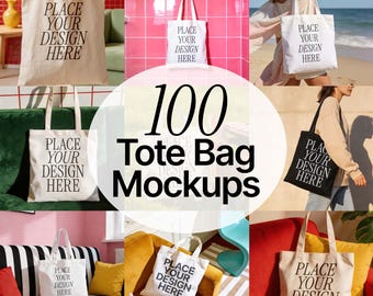 100x Tragetasche Mockup Bundle für PSD Templates