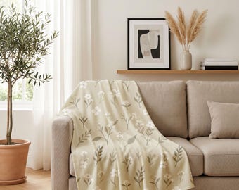 Skandinavische Wohnzimmerdecke Mockup, weißer Stoff auf beiger Couch, saubere minimale Hauptszene PSD