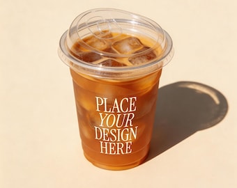 Plastik Eiskaffeetasse Mockup - Realistisch PSD