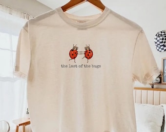 The Last Of The Bugs Boxy Tee, Lady Bug Print Crop Top ,Vintage Insect Music Graphic Tee, Dancing Lady Bugs Shirt,Bug Symphony Shirt
