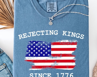 Rejecting Kings Since 1776 Protest Vneck Shirt: Anti Authoritarianism Tshirt