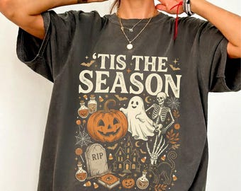 Vintage Halloween, Retro Halloween Shirt, Comfort Colors Tee, Tis The Season Top, Spooky Season Shirt, Y2K Graphic Tee, Fall Apparel