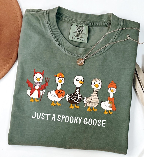 Comfort Colors® Just a Spooky Goose Shirt: Funny Halloween Spooky Season Tee