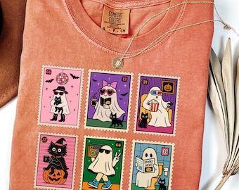 Comfort Colors® Retro Ghost Halloween Shirt:  Pumpkin Season Tee