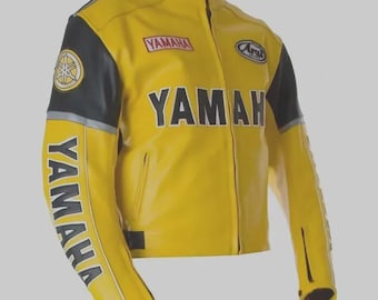 YAMAHA レーシング本革 レザージャケット ヤマハレーシングレザーバイクジャケットグッドイヤー、CEアーマー