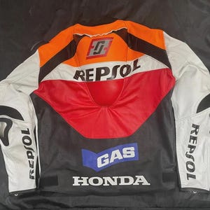 Repsol Honda Racing Leather Motorcycle Jacket: Motogp Biker Gear - Etsy