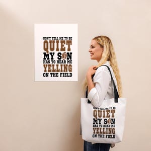 Football Mom Tote Bag: Game Day Reusable Canvas Bag