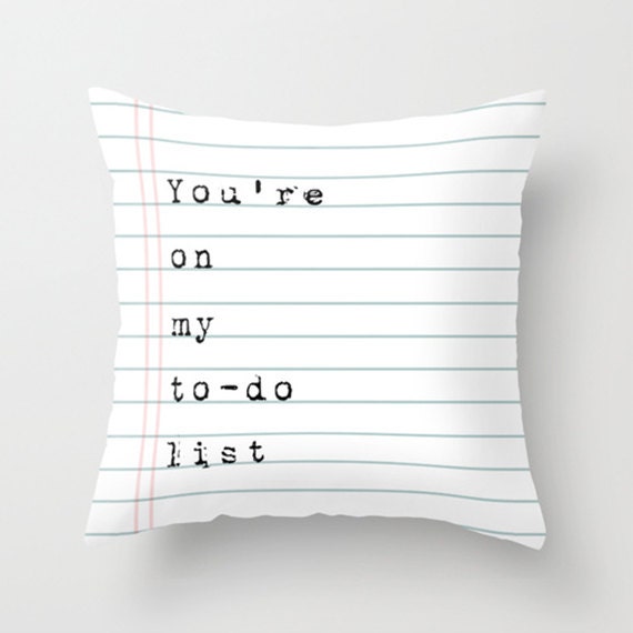Throw Pillow Cover Notebook Page You're on my todo list Etsy