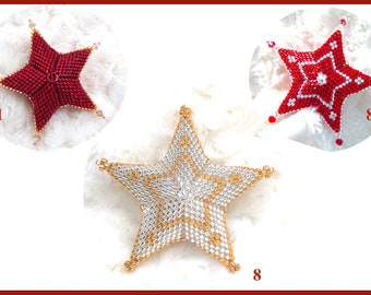 Star Ornament Tutorial with 2 Patterns, Bordered Solid Star & Diamonds and Inner Star