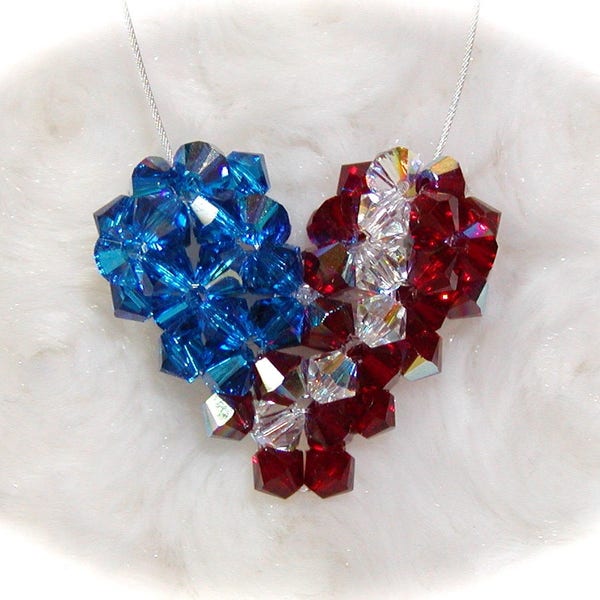 3-D Patriotic Crystal Heart Tutorial