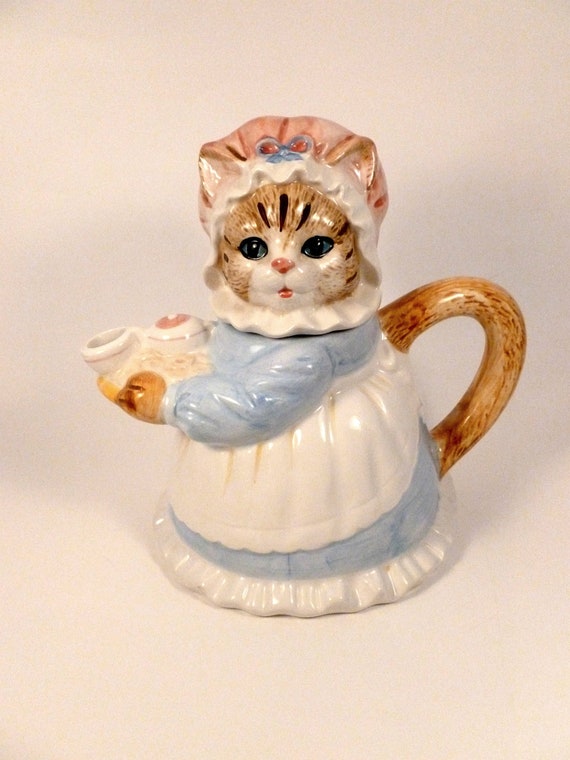 Vintage Heritage Decorative Cat Teapot Etsy