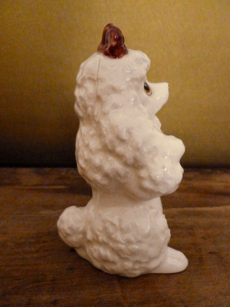 Vintage Poodle Figurine White Poodle Collectible Vintage Etsy