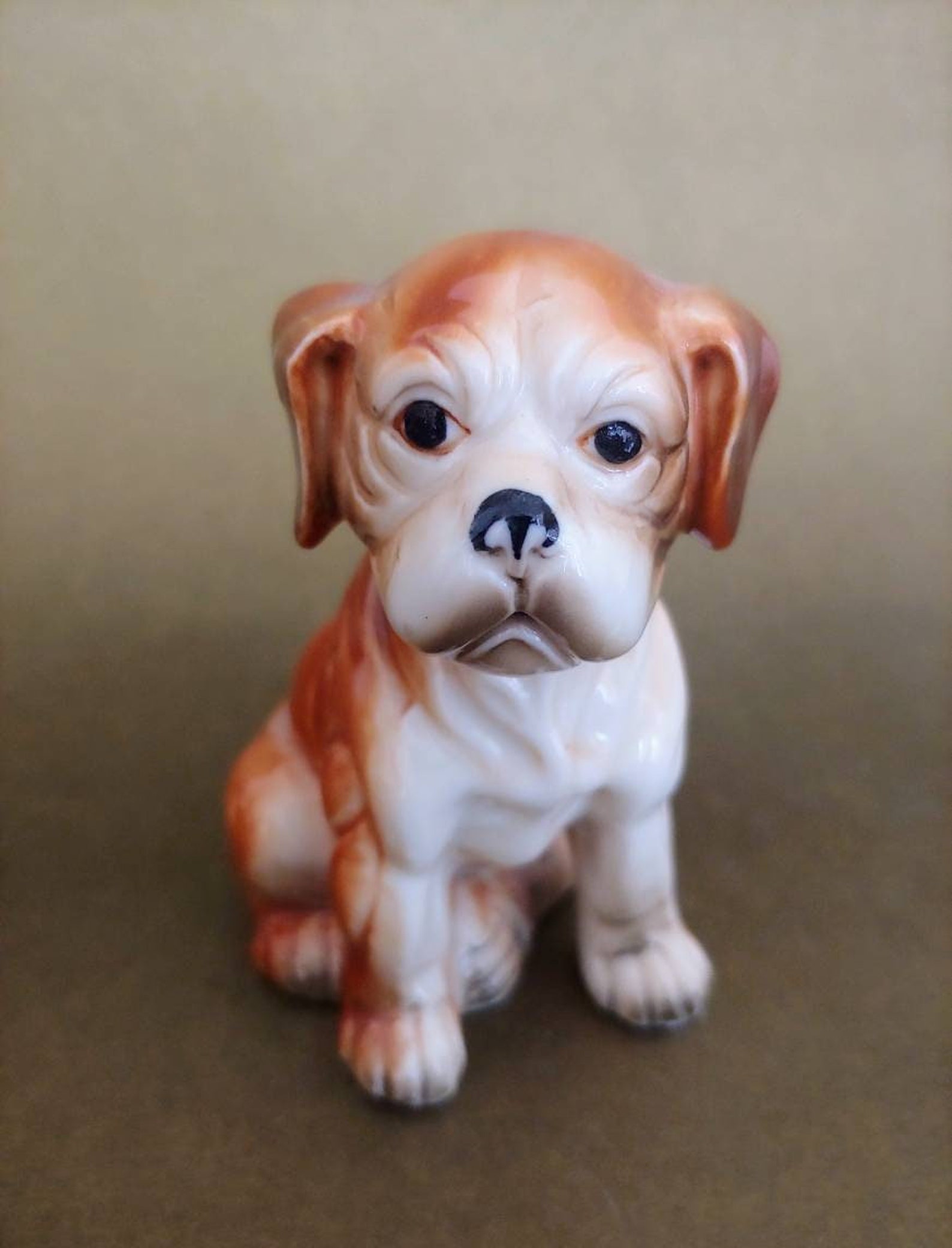 Vintage Boxer Puppy Dog Figurine Porcelain Figurine Boxer Etsy