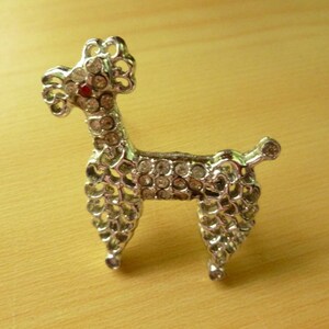 Vintage Silvertone Filigree Poodle Pin - Retro Poodle Brooch - Fashion Accessory - Gift for Dog Mom