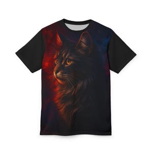Cosmic Cat T-Shirt, Galactic Space Kitty Art Tee
