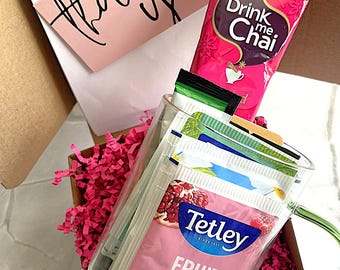 Hug-in-a-box Tea Cup - Assorted teas gift box hamper with a mug - Send a cosy gift, vtea varieties to mom, colleague, best friend, loved one