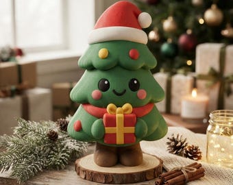 Christmas Tree with Gift Box STL Figurine – Festive 3D Printable Holiday Decor (Digital Download)