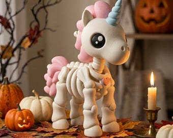 Skeleton Unicorn STL File | Pastel Gothic Fantasy Figurine (Digital Download)