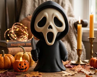 Ghost Mask Figure STL File | Halloween Printable Figurine | Horror Decor