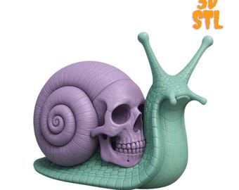 Archivo STL de caracol calavera / Figura imprimible de Halloween / Decoración gótica